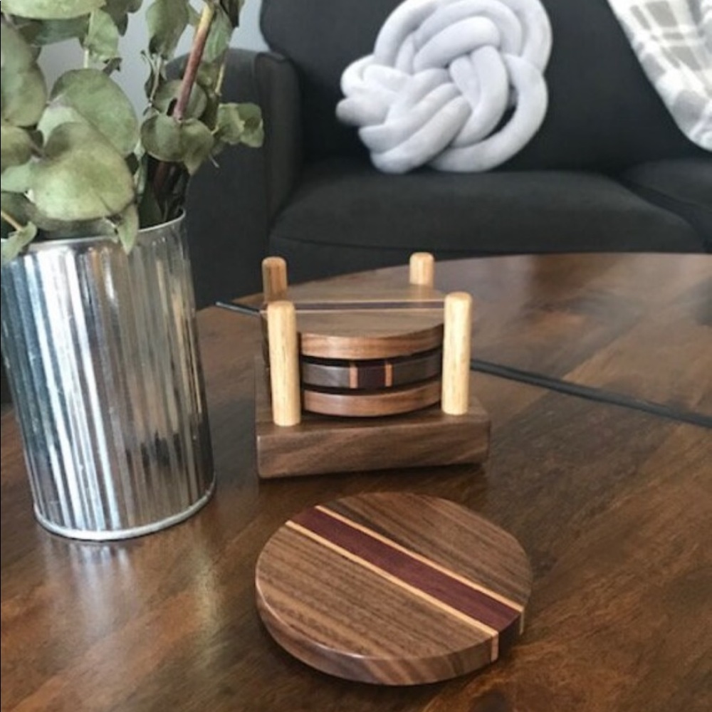 Last set!!- Real wood handmade coaster set - Picture 1 of 5